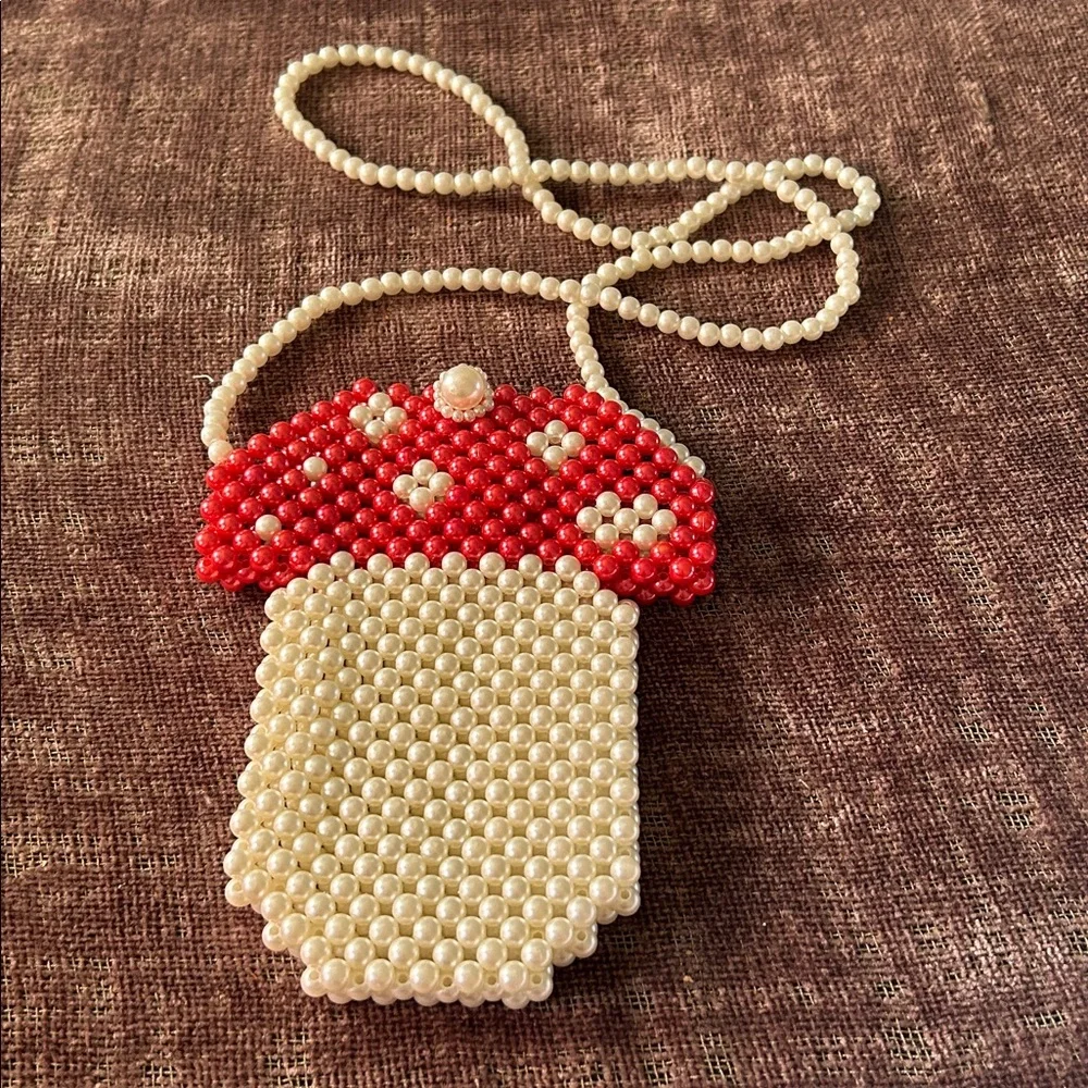 Beaded Mushroom Pendant Necklace
